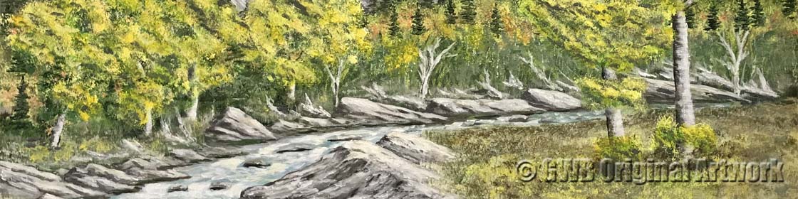 Fall Cedars by a Stream