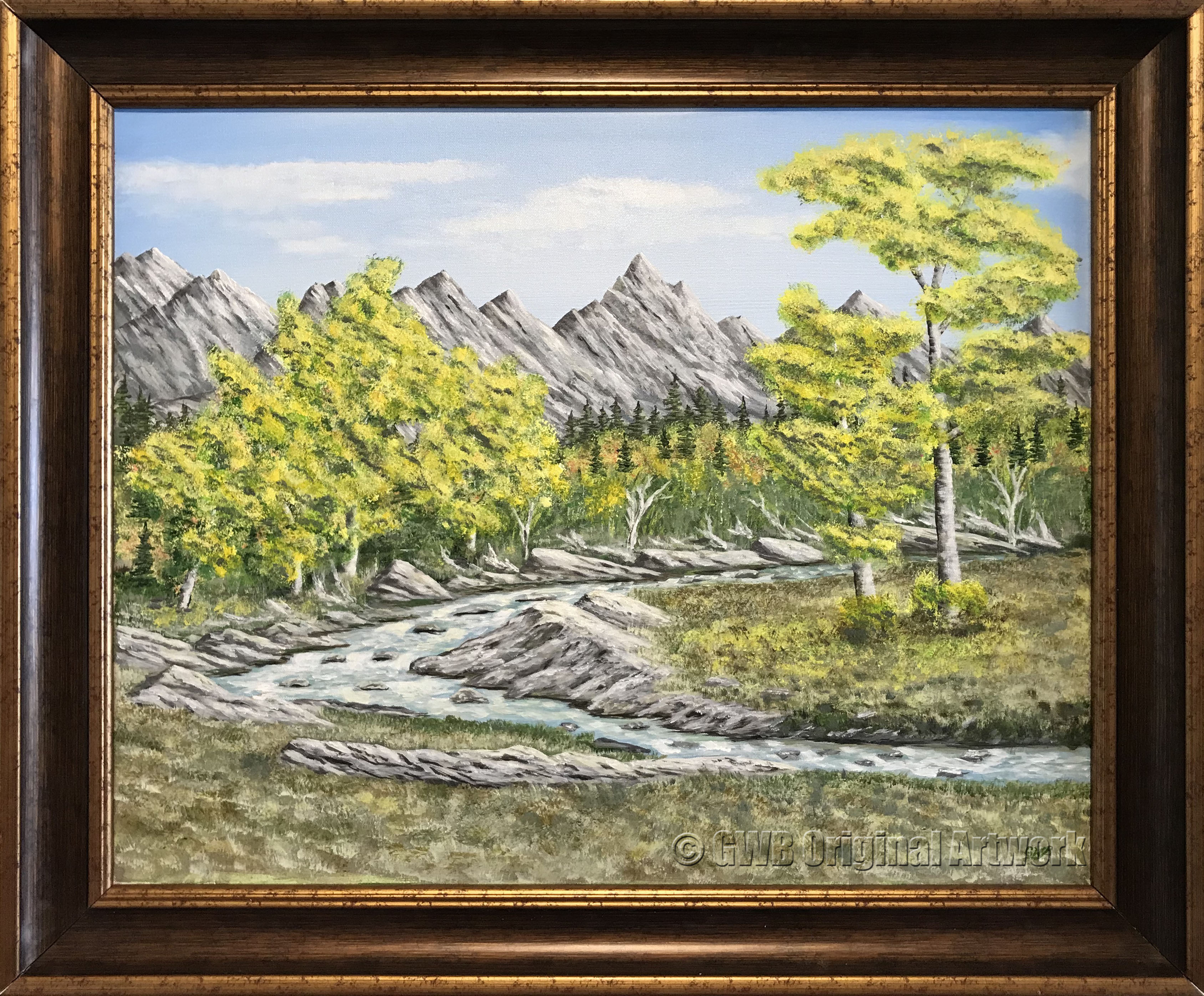 Fall Cedars by a Stream