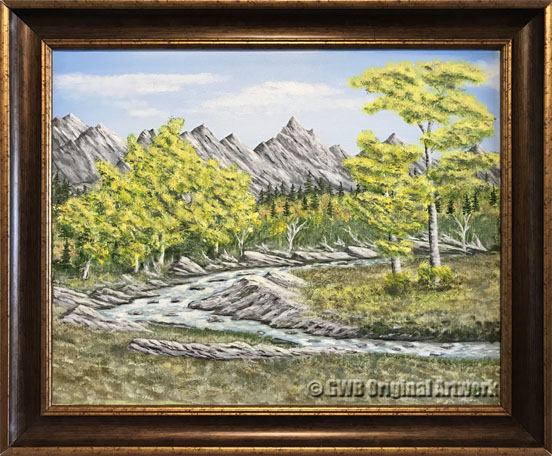 Fall Cedars by a Stream